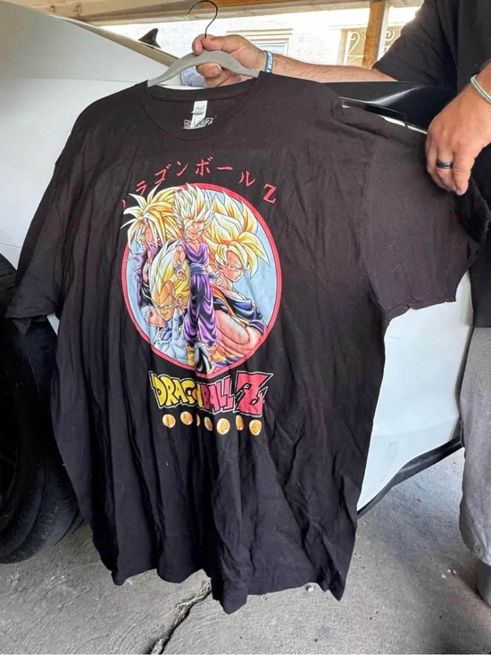 Dragon Ball Z graphic t-shirt featuring characters Goku and Vegeta Size 2XL
